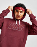 Red Nike Club Overhead Hoodie