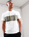 Lacoste Colour Block Polo Shirt White/Khaki