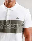 Lacoste Colour Block Polo Shirt White/Khaki