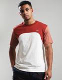 Lacoste Colour Block T-Shirt White/Brown/Light Brown