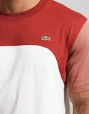 Lacoste Colour Block T-Shirt White/Brown/Light Brown