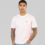 Lacoste Mens T-Shirt White/Flamingo