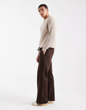Hollister straight leg joggers in brown