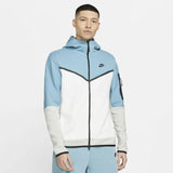 NIKE HOODIE NSW TECH FLEECE - CERULEAN/GREY HEATHER/BLACK