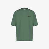 Lacoste Loose Fit Large Crocodile Organic T-Shirt in Green
