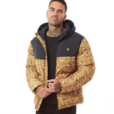 Lyle And Scott Vintage Mens Earth Print Wadded Jacket Jet Black