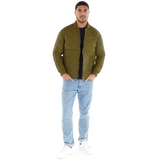 Lyle And Scott Vintage Mens Quilted Bomber Jacket  Rankin Olive