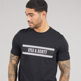 Lyle And Scott Vintage Mens Stripe Logo Graphic T-Shirt