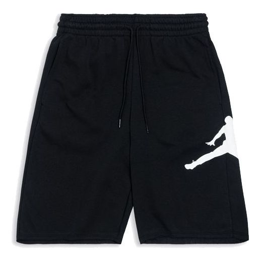 Air Jordan Jumpman Fleece Shorts with Breathable Drawstring in Black