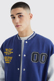 Jersey Varsity Bomber Jacket With Badges