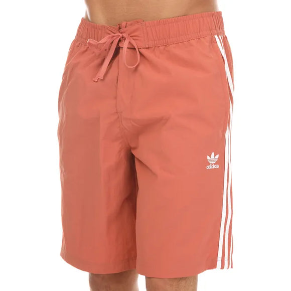 adidas Originals Mens Adicolor 3-Stripes Board Shorts in Brown
