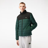 black green Lacoste Mens Hooded Puffer Jacke