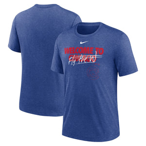 Men's Nike Heather Royal Chicago Cubs Home Spin Tri-Blend T-Shirt