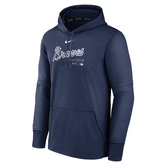 Men's Nike Atlanta Braves Authentic Collection Performance Hoodie, Navy Blue