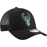 Milwaukee Bucks New Era NBA Black Base Trucker Cap