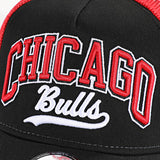 New Era Mens Chicago Bulls 9FORTY Script Ef Trucker Cap - Black - OSFM