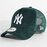 New Era NY Yankees Ribbed Trucker Cap Dark Green