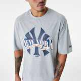 New era New York Yankees MLB Arch Logo Graphic Grey Oversized T-Shirt