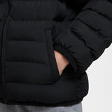 NIKE SPORTSWEAR TEEN HOODED DOWN JACKET - BLACK/BLACK/WHITE