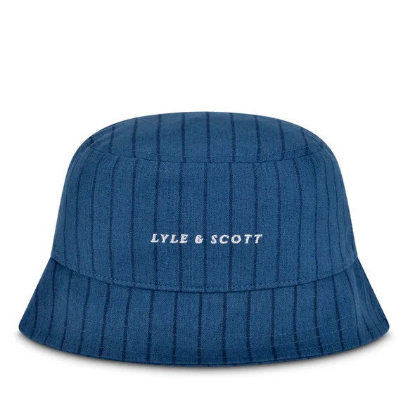 Lyle And Scott Pinstripe Bucket Hat in Navy