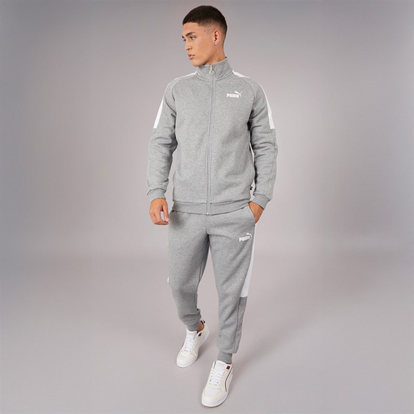 Puma Men's Essentials Tracksuit Set Medium Heather Grey