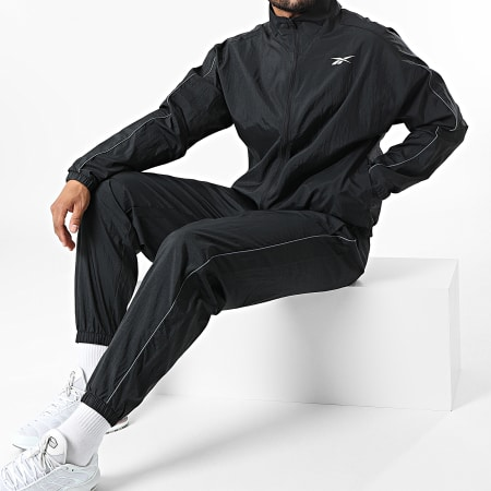 Reebok Black Zip-Up Jacket and Jogging Pants Set
