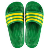 Men's Adidas Duramo Slippers, Green and yellow