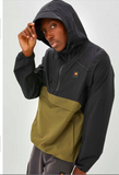 Ellesse Mens Jacket Hooded Soft Shell Windcheater Black Green Lightweight Medium