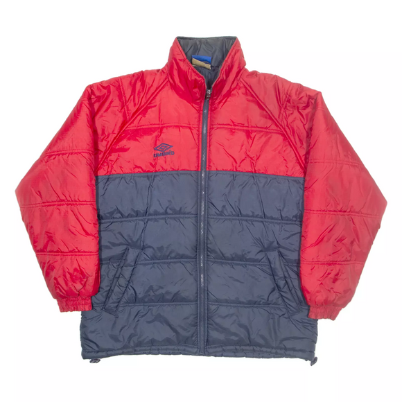 Vintage UMBRO Mens Puffer Jacket Red Nylon 90s S