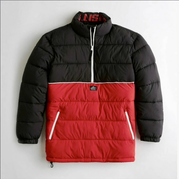 Hollister Khalid Half Zip Puffer Jacket