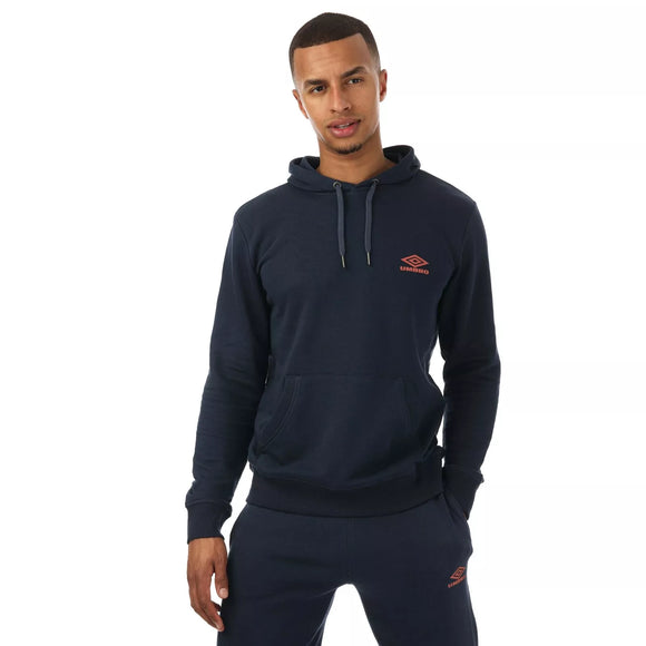 Men's Umbro Diamond Cotton Blend Pullover Hoodie in Blue