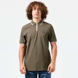 Weekend Offender Shore Zipped Polo Shirt in Green