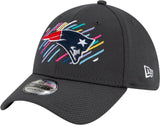 New England Patriots Hat New Era 39Thirty Flex Fit Gray Crucial Catch Pink Blue