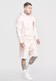 SikSilk Men's Pink Tie Dye Overhead Hoodie