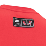 Nike Air Men's Fleece Tracksuit Set Red Crewneck Sweatshirt & Joggers Bold Logo