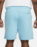 Nike Men's Blue Chill & White Cotton Sportswear Club Shorts