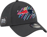New England Patriots Hat New Era 39Thirty Flex Fit Gray Crucial Catch Pink Blue