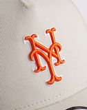 New Era NY Mets E-frame outline script logo cap in beige