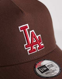 New Era LA Dodgers E-frame outline script logo cap in brown
