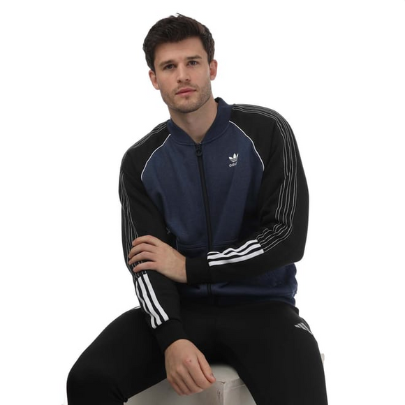 adidas Originals Superstar Fleece Track Top in Navy