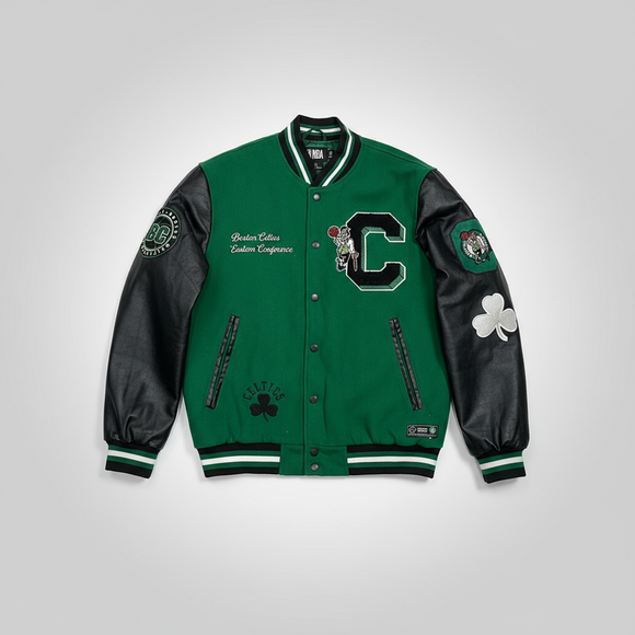 Boston Celtics Jacket  wool embroidery Bomber jacket men'sA