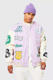 MAN official Oversized Pour Homme Worldwide Varsity Jacket