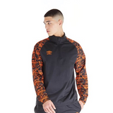 Umbro Mens Alliance Graphic Training 1/4 Zip Top Black
