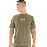 Umbro Mens Active Style Small Logo Taped Tee khaki