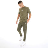 Umbro Mens Active Style Small Logo Taped Tee khaki