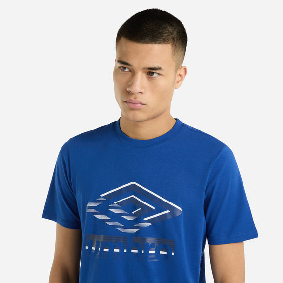 Umbro Mens Royal Blue - Adult Glitch Graphic Tee