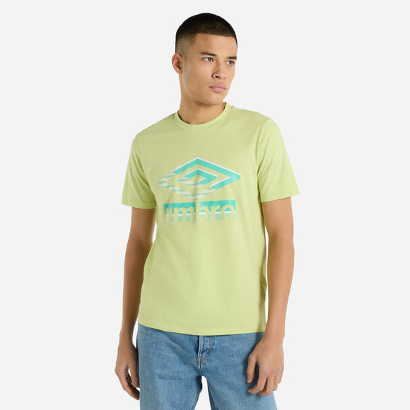 Umbro Mens Shadow Lime - Adult Glitch Graphic T-Shirt