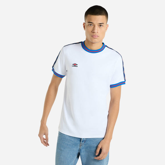 Umbro Mens Brilliant White - Adult Infilled Tape T-Shirt