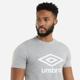 Umbro Mens Grey Marl - Large Logo Tee -