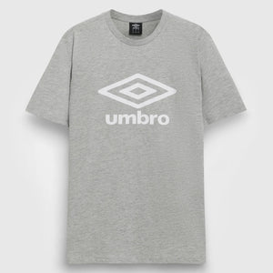 Umbro Mens Grey Marl - Large Logo Tee -
